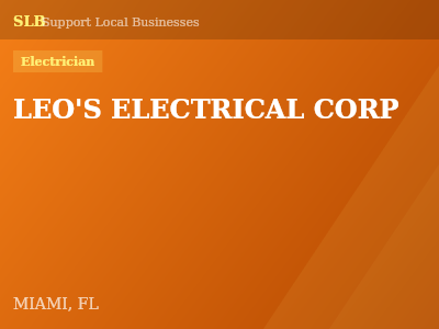 LEO'S ELECTRICAL CORP — Electrician in MIAMI, FL