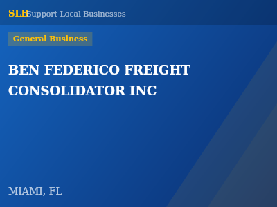BEN FEDERICO FREIGHT CONSOLIDATOR INC — General Business in MIAMI, FL