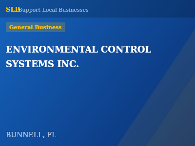 ENVIRONMENTAL CONTROL SYSTEMS INC. — General Business in BUNNELL, FL