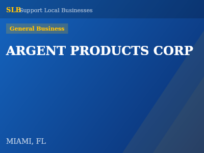 ARGENT PRODUCTS CORP — General Business in MIAMI, FL