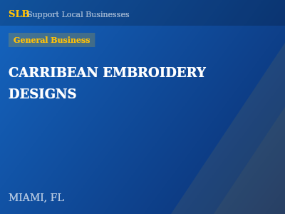 CARRIBEAN EMBROIDERY DESIGNS — General Business in MIAMI, FL