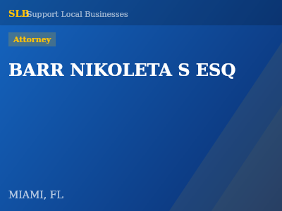 BARR NIKOLETA S ESQ — Attorney in MIAMI, FL