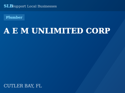 A E M UNLIMITED CORP — Plumber in CUTLER BAY, FL