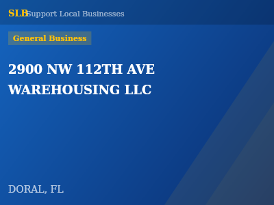 2900 NW 112TH AVE WAREHOUSING LLC — General Business in DORAL, FL
