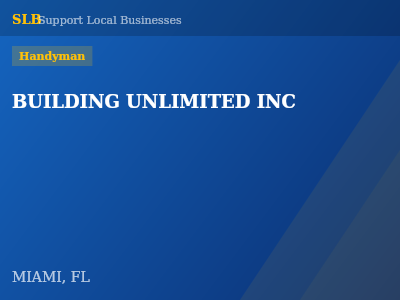 BUILDING UNLIMITED INC — Handyman in MIAMI, FL
