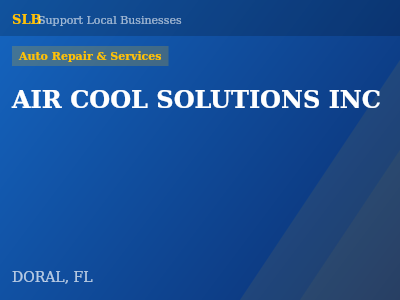 AIR COOL SOLUTIONS INC — Auto Repair & Services in DORAL, FL