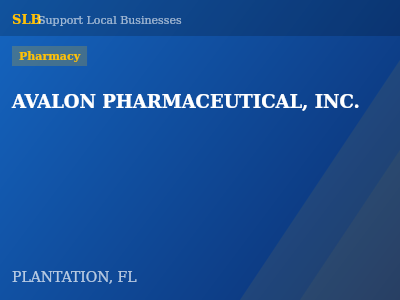 AVALON PHARMACEUTICAL, INC. — Pharmacy in PLANTATION, FL