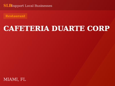 CAFETERIA DUARTE CORP — Restaurant in MIAMI, FL