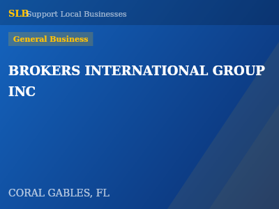 BROKERS INTERNATIONAL GROUP INC — General Business in CORAL GABLES, FL