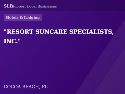 "RESORT SUNCARE SPECIALISTS, INC." — Hotels & Lodging in COCOA BEACH, FL