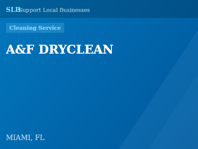 A&F DRYCLEAN — Cleaning Service in MIAMI, FL