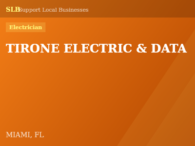 TIRONE ELECTRIC & DATA — Electrician in MIAMI, FL
