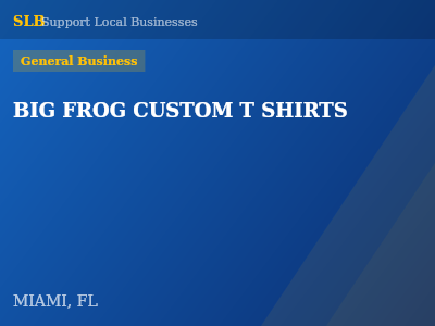 BIG FROG CUSTOM T SHIRTS — General Business in MIAMI, FL