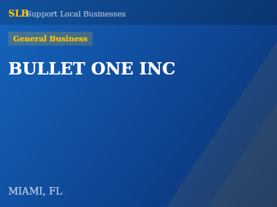 BULLET ONE INC — General Business in MIAMI, FL