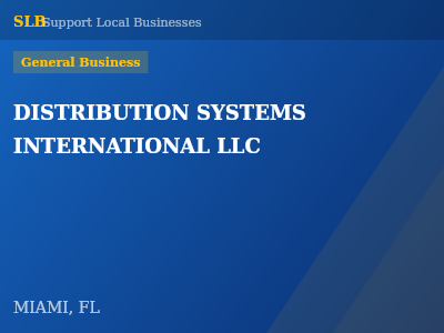 DISTRIBUTION SYSTEMS INTERNATIONAL LLC — General Business in MIAMI, FL
