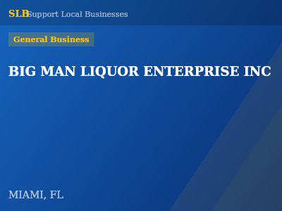 BIG MAN LIQUOR ENTERPRISE INC — General Business in MIAMI, FL