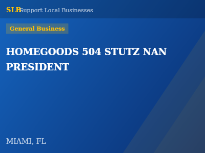 HOMEGOODS 504 STUTZ NAN PRESIDENT — General Business in MIAMI, FL