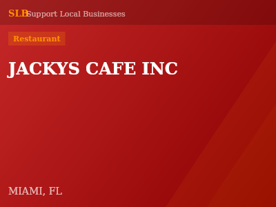JACKYS CAFE INC — Restaurant in MIAMI, FL