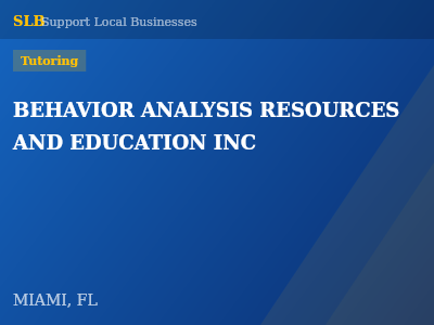 BEHAVIOR ANALYSIS RESOURCES AND EDUCATION INC — Tutoring in MIAMI, FL