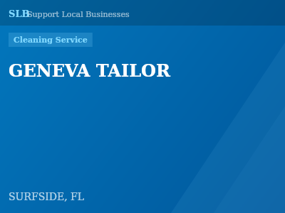 GENEVA TAILOR — Cleaning Service in SURFSIDE, FL