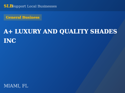 A+ LUXURY AND QUALITY SHADES INC — General Business in MIAMI, FL