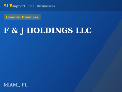 F & J HOLDINGS LLC — General Business in MIAMI, FL