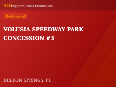 VOLUSIA SPEEDWAY PARK CONCESSION #3 — Restaurant in DELEON SPRINGS, FL