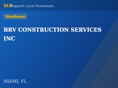 BRV CONSTRUCTION SERVICES INC — Handyman in MIAMI, FL
