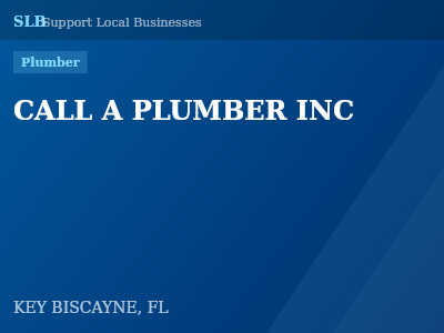 CALL A PLUMBER INC — Plumber in KEY BISCAYNE, FL