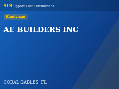 AE BUILDERS INC — Handyman in CORAL GABLES, FL