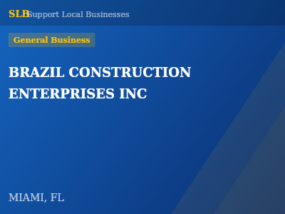BRAZIL CONSTRUCTION ENTERPRISES INC — General Business in MIAMI, FL