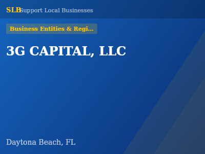 3G CAPITAL, LLC — Business Entities & Registrations in Daytona Beach, FL