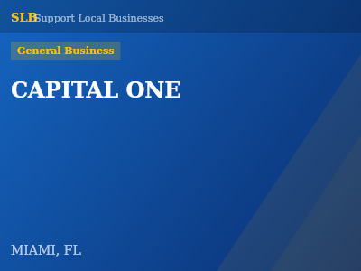 CAPITAL ONE — General Business in MIAMI, FL