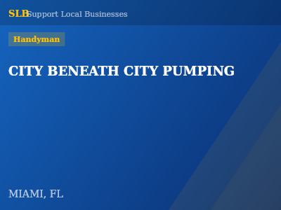 CITY BENEATH CITY PUMPING — Handyman in MIAMI, FL