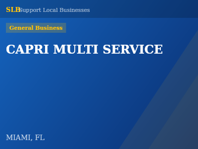 CAPRI MULTI SERVICE — General Business in MIAMI, FL