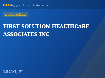 FIRST SOLUTION HEALTHCARE ASSOCIATES INC — Doctor/Clinic in MIAMI, FL