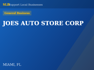 JOES AUTO STORE CORP — General Business in MIAMI, FL