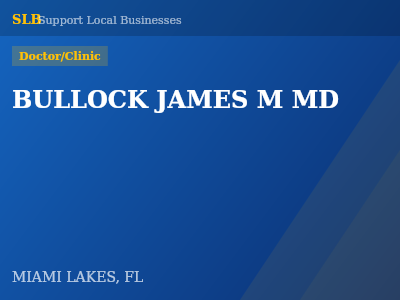 BULLOCK JAMES M MD — Doctor/Clinic in MIAMI LAKES, FL