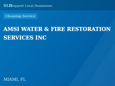 AMSI WATER & FIRE RESTORATION SERVICES INC — Cleaning Service in MIAMI, FL