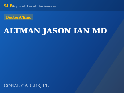 ALTMAN JASON IAN MD — Doctor/Clinic in CORAL GABLES, FL