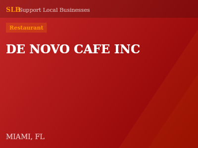 DE NOVO CAFE INC — Restaurant in MIAMI, FL