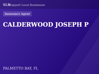 CALDERWOOD JOSEPH P — Insurance Agent in PALMETTO BAY, FL