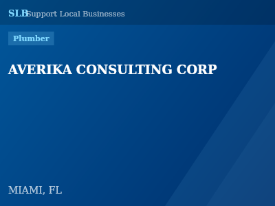 AVERIKA CONSULTING CORP — Plumber in MIAMI, FL