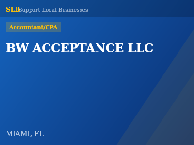 BW ACCEPTANCE LLC — Accountant/CPA in MIAMI, FL