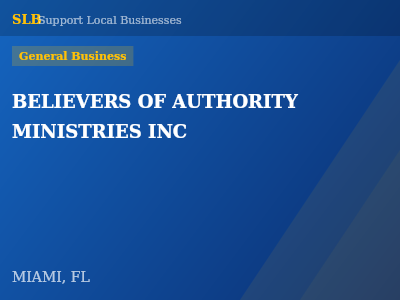 BELIEVERS OF AUTHORITY MINISTRIES INC — General Business in MIAMI, FL