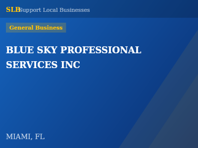 BLUE SKY PROFESSIONAL SERVICES INC — General Business in MIAMI, FL