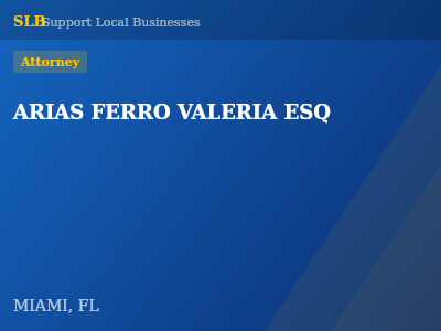 ARIAS FERRO VALERIA ESQ — Attorney in MIAMI, FL