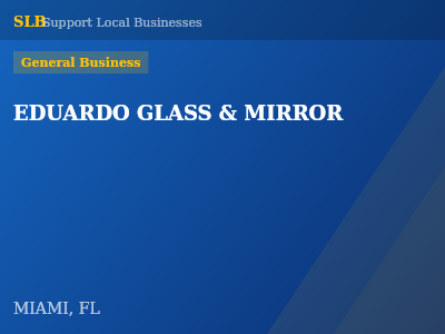 EDUARDO GLASS & MIRROR — General Business in MIAMI, FL