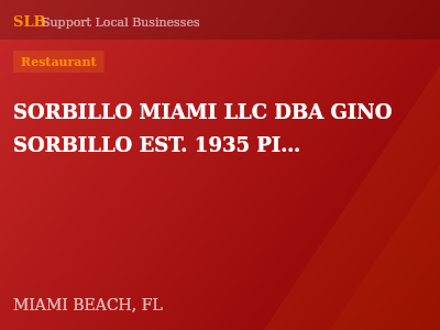 SORBILLO MIAMI LLC DBA GINO SORBILLO EST. 1935 PIZZERIA NAPOLETANA — Restaurant in MIAMI BEACH, FL
