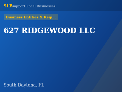 627 RIDGEWOOD LLC — Business Entities & Registrations in South Daytona, FL